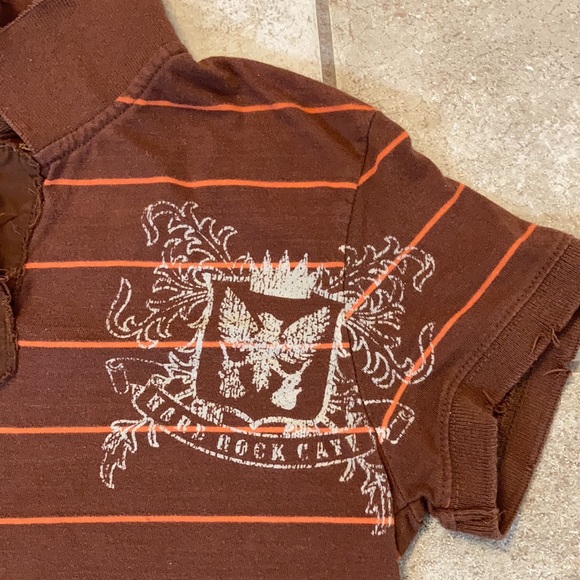 Hard Rock Cafe Nashville shirt distressed women’s brown orange SZ Med Like new - Picture 2 of 15